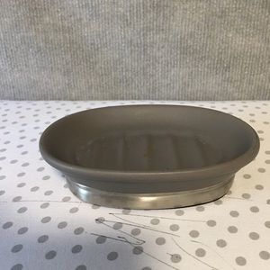 Oval Soap dish chrome matt brown. Inter design countertop